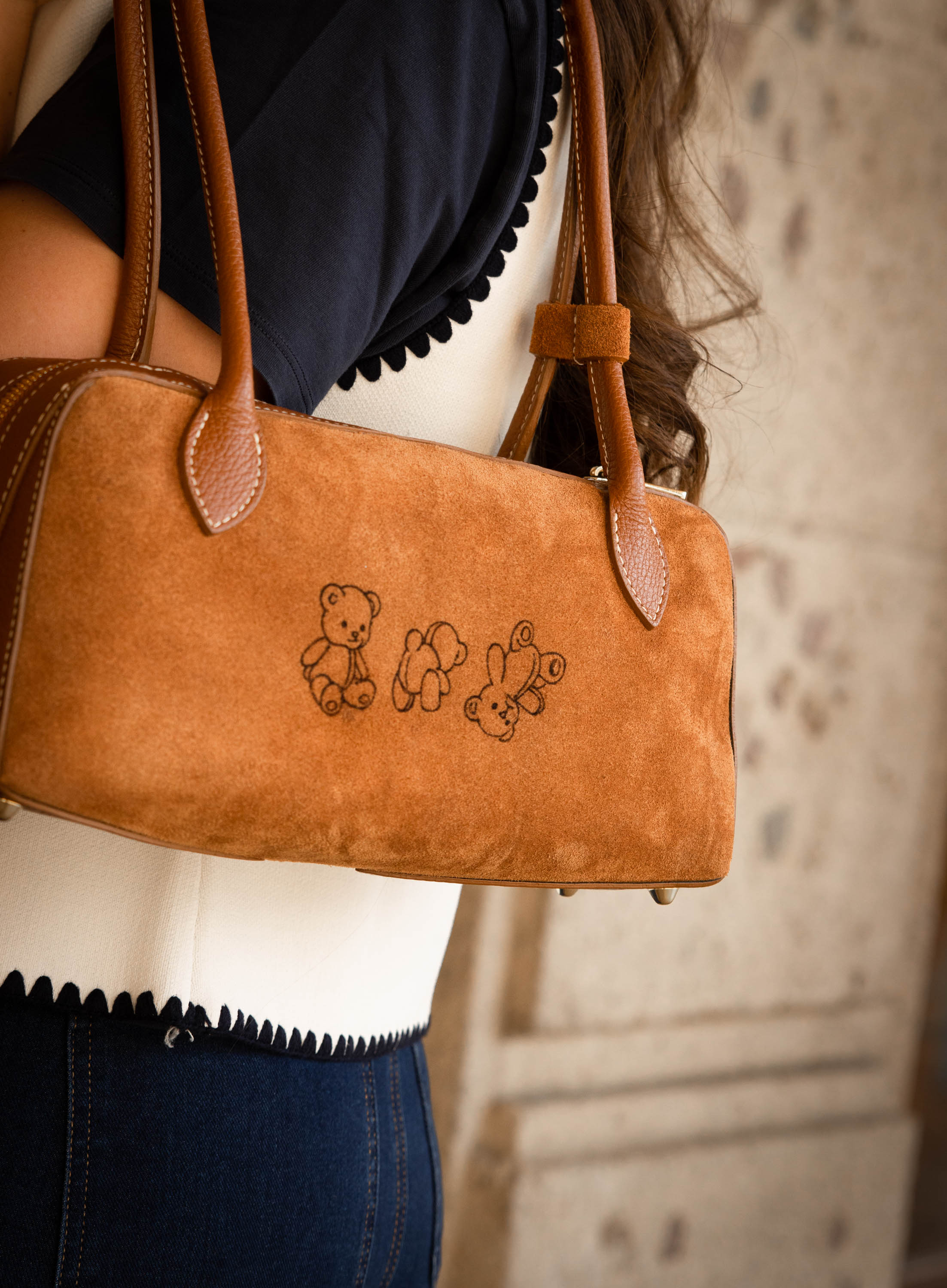 Boston Bag - scamosciato e Vera pelle